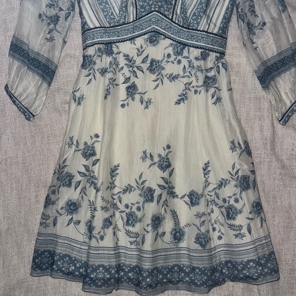 Anita Dongre aviva Floral Blue and White Dress - Picture 5 of 10